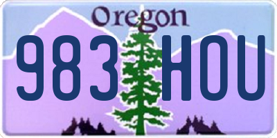 OR license plate 983HOU