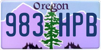 OR license plate 983HPB