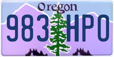 OR license plate 983HPO