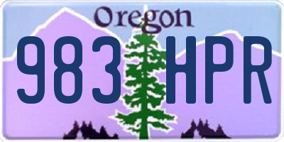 OR license plate 983HPR