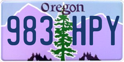 OR license plate 983HPY