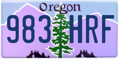 OR license plate 983HRF