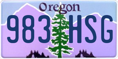 OR license plate 983HSG