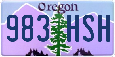 OR license plate 983HSH