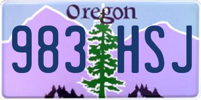 OR license plate 983HSJ