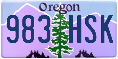 OR license plate 983HSK