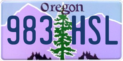 OR license plate 983HSL