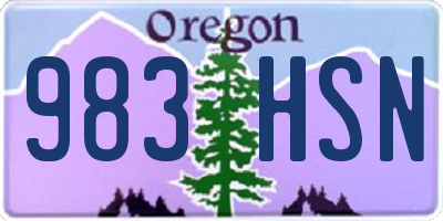 OR license plate 983HSN