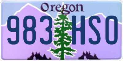 OR license plate 983HSO