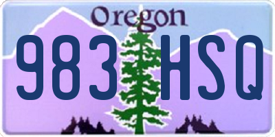 OR license plate 983HSQ