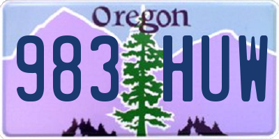 OR license plate 983HUW
