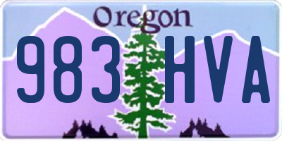 OR license plate 983HVA