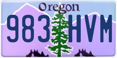 OR license plate 983HVM