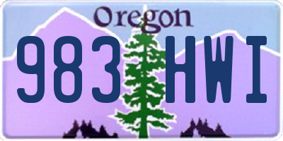 OR license plate 983HWI