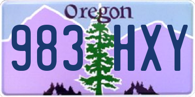 OR license plate 983HXY
