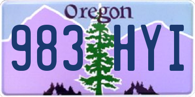 OR license plate 983HYI