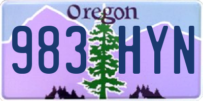 OR license plate 983HYN