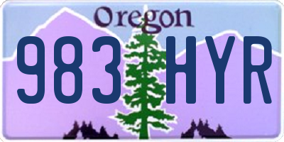 OR license plate 983HYR