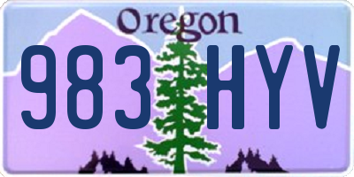 OR license plate 983HYV