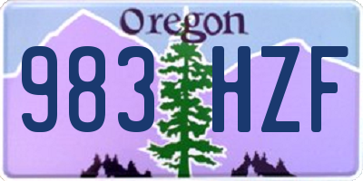 OR license plate 983HZF