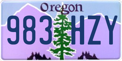 OR license plate 983HZY