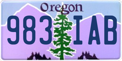 OR license plate 983IAB
