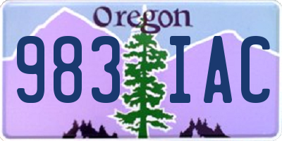 OR license plate 983IAC