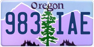 OR license plate 983IAE