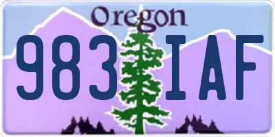 OR license plate 983IAF