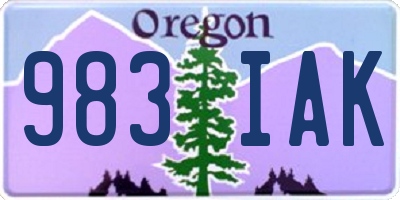 OR license plate 983IAK