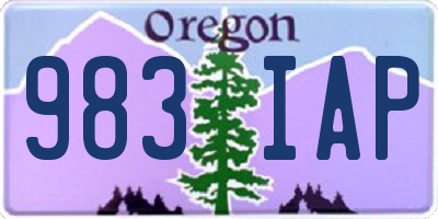 OR license plate 983IAP