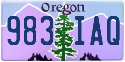 OR license plate 983IAQ