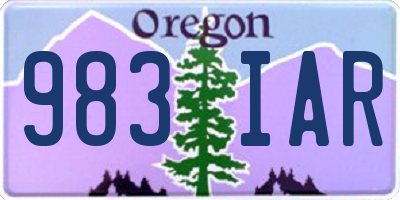 OR license plate 983IAR