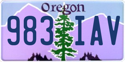 OR license plate 983IAV
