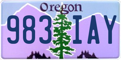 OR license plate 983IAY