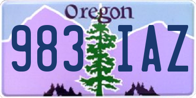OR license plate 983IAZ