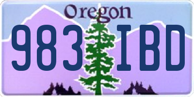 OR license plate 983IBD