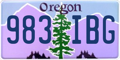 OR license plate 983IBG
