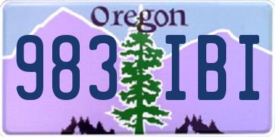 OR license plate 983IBI