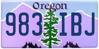 OR license plate 983IBJ