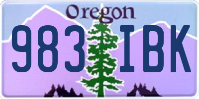 OR license plate 983IBK