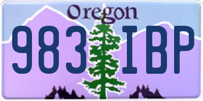 OR license plate 983IBP