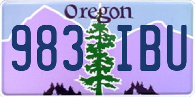 OR license plate 983IBU