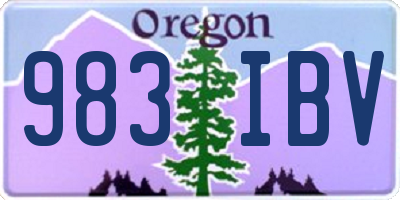 OR license plate 983IBV