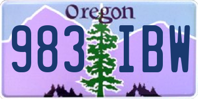 OR license plate 983IBW