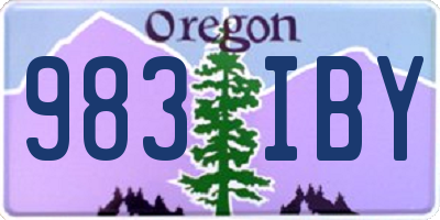 OR license plate 983IBY
