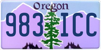 OR license plate 983ICC