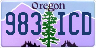 OR license plate 983ICD