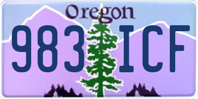OR license plate 983ICF