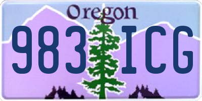 OR license plate 983ICG